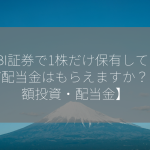 SBI証券で1株だけ保有していれば配当金はもらえますか？【少額投資・配当金】